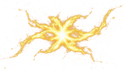 Luminous orange flash with gold shimmer PNG overlay