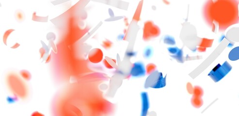 Modern abstract art background with orange, blue, and white shapes. Perfect for websites, presentations, and social media.