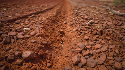 Red Dirt road texture Soil background.