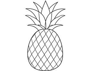 Simple black and white drawing of a pineapple (1)