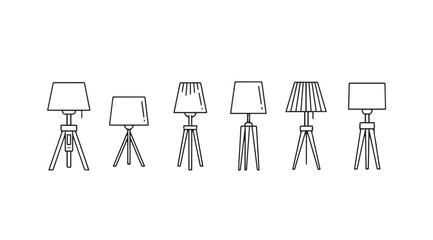 Vector art of lamp set on