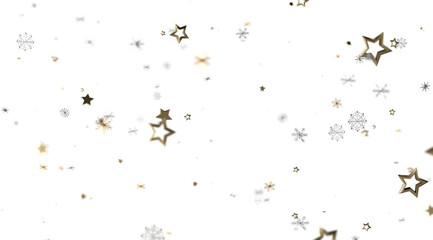 Festive winter background with gold stars and snowflakes. Perfect for holidays, celebrations, and winter themes.