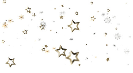 Festive holiday background with gold stars and snowflakes. Perfect for Christmas, New Year, and winter themes.