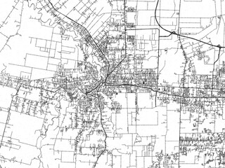 Poster-style sketch map of Binjai, Indonesia, designed in artistic monochrome.