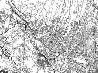Poster-ready monochrome city map of Cimahi, Indonesia, with detailed streets and rivers.