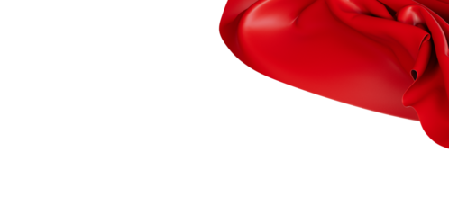 Elegant red fabric flowing against a clean white background, perfect for creative projects, design, and advertising. Provides a sense of luxury