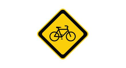 Caution cyclists ahead warning sign indicating a bike route or shared path for bicycles.