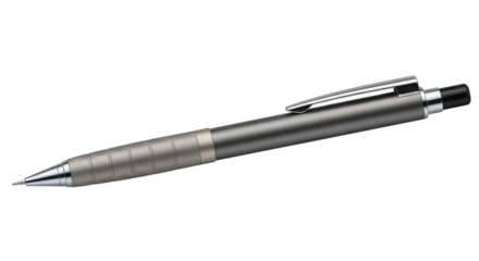 Gray mechanical pencil for writing and sketching isolated PNG with Transparent Background