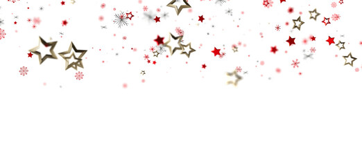 Red gold stars confetti. Holiday celebration background. Perfect for cards, banners, and websites.