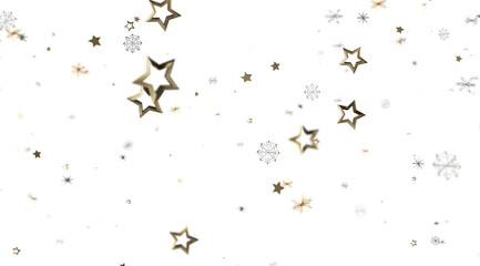 Beautiful winter holiday background with gold stars and snowflakes. Perfect for Christmas, New Year, and winter themes.