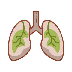 Healthy lungs illustration for respiratory system anatomy and pulmonary function healthcare education and awareness