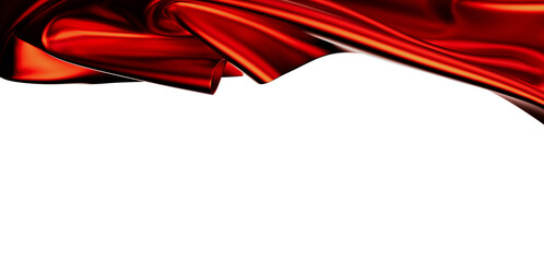 Elegant red silk fabric flowing, abstract background. Perfect for luxury, fashion, and beauty designs.