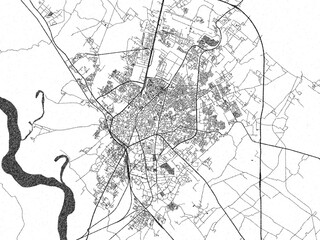 Naklejka premium Monochrome sketch map of Bareilly, India, ideal for posters, prints, and travel design.