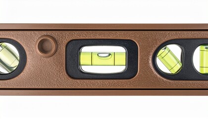 brown spirit level isolated  on white background
