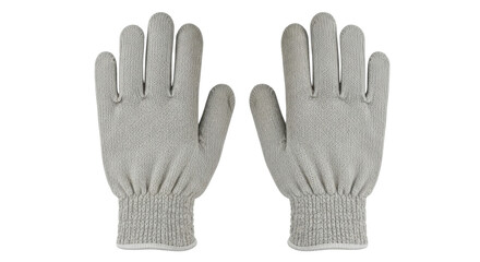 Pair of work gloves with palms up isolated PNG with Transparent Background