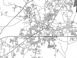 Fototapeta premium Monochrome sketch map of Guna, India, ideal for posters, prints, and travel design.