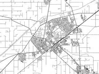 Hand-drawn style black and white city map of Hanumangarh, India, ready for wall art or editorial projects.