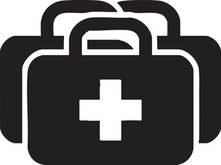 Obraz premium First Aid Kit Vector Icon with Cross Symbol Medical Emergency Illustration