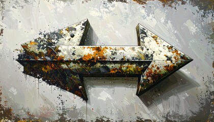 Rusted arrow on textured surface