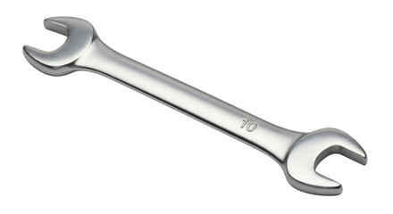 Silver open end wrench with the number 10 isolated PNG with Transparent Background