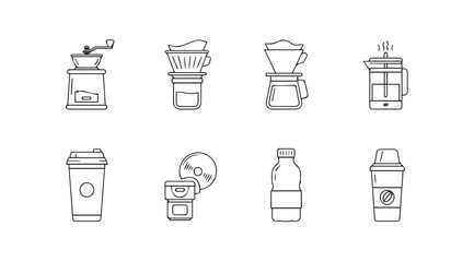 Vector art of coffee item collection