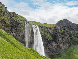 the waterfall  Seljalandsfoss  in Iceland