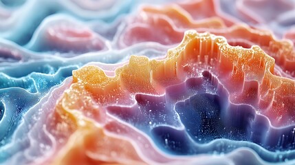 Chromatic topography: A vibrant exploration of textured, layered landscapes