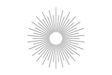 Obraz premium Minimalist sunburst icon. Vintage sunbeam rays. Geometric boho starburst shape. Abstract light explosion element. Retro sunshine logo graphic. Esoteric spiritual symbol vector.