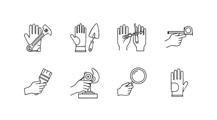 Vector art of hand tool icons