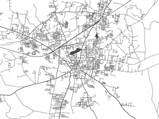 Obraz premium City map illustration of Sivakasi, India, rendered in black and white sketch style.