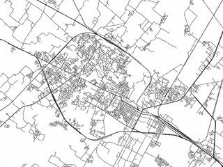 Stylized decorative city map of Sitapur, India, hand-drawn in black and white.