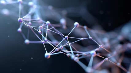 Dynamic network visualization with interconnected nodes expanding across dark background, representing technological innovation and global digital communication in artificial intelligence realm - Powered by Adobe