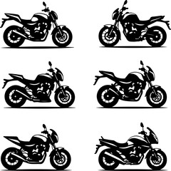 Obraz premium Motorcycle Silhouette Vector Bundle