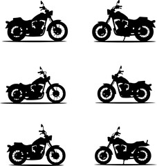 Fototapeta premium Cruiser Motorcycle Silhouettes Bundle