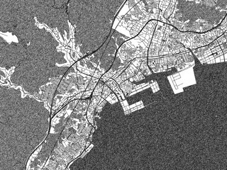 Fototapeta premium Monochrome sketch map of Hatsukaichi, Japan, ideal for posters, prints, and travel design.