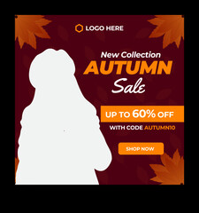 Autumn Special Sale Social Media Banner Template &ndash; Seasonal Discount Promotion Design