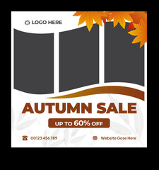 Autumn Special Sale Social Media Banner Template &ndash; Seasonal Discount Promotion Design