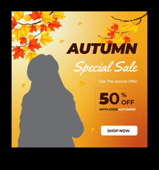 Autumn Special Sale Social Media Banner Template &ndash; Seasonal Discount Promotion Design