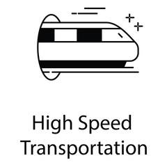 High Speed Transportation Icon for Futuristic Rapid Transit and Modern Travel Technology