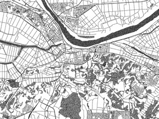 Obraz premium City map illustration of Inzai, Japan, rendered in black and white sketch style.