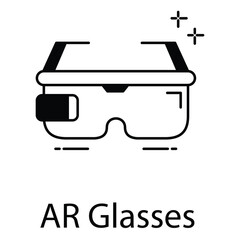 AR Glasses Icon for Augmented Reality Wearable Technology and Futuristic Smart Eyewear