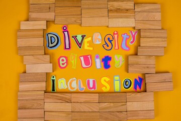 Diversity Equity Inclusion Message Crafted With Colorful Letters And Wooden Blocks