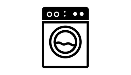 Simple black icon of a washing machine