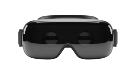 Black Virtual Reality VR Headset isolated PNG with Transparent Background