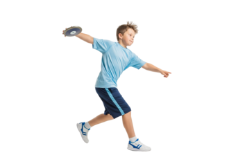 Young Male Track and Field Athlete Throwing the Discus