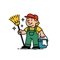 A cartoonish  red cap cleaner