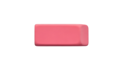 Pink eraser for erasing pencil markings isolated PNG with Transparent Background