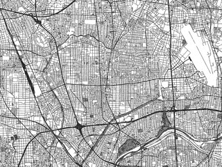 Naklejka premium Detailed black and white map of Kitanagoya, Japan, in artistic sketch style.