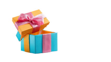 Open gift box with pastel colors