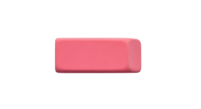 Pink eraser for erasing pencil markings isolated PNG with Transparent Background